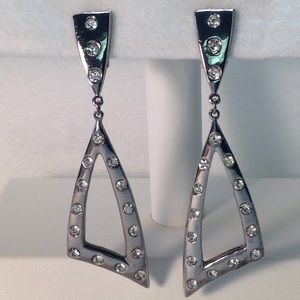 Statement Clip-on Earrings with Rhinestones